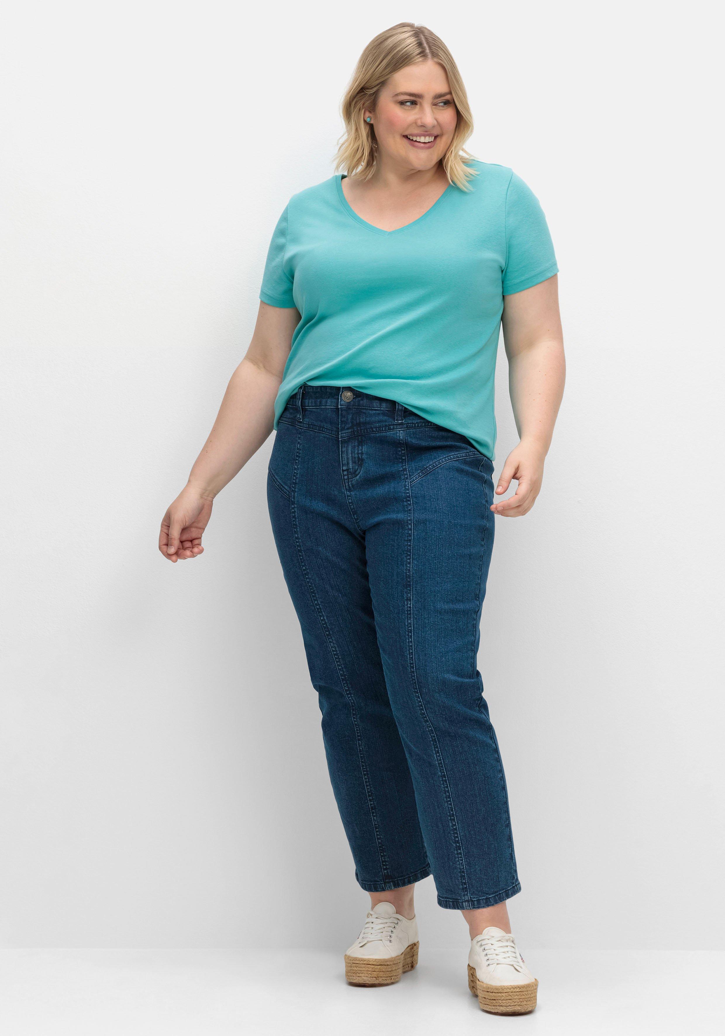 Gerade Jeans in Curvy-Schnitt PIA, knöchelfreier Länge