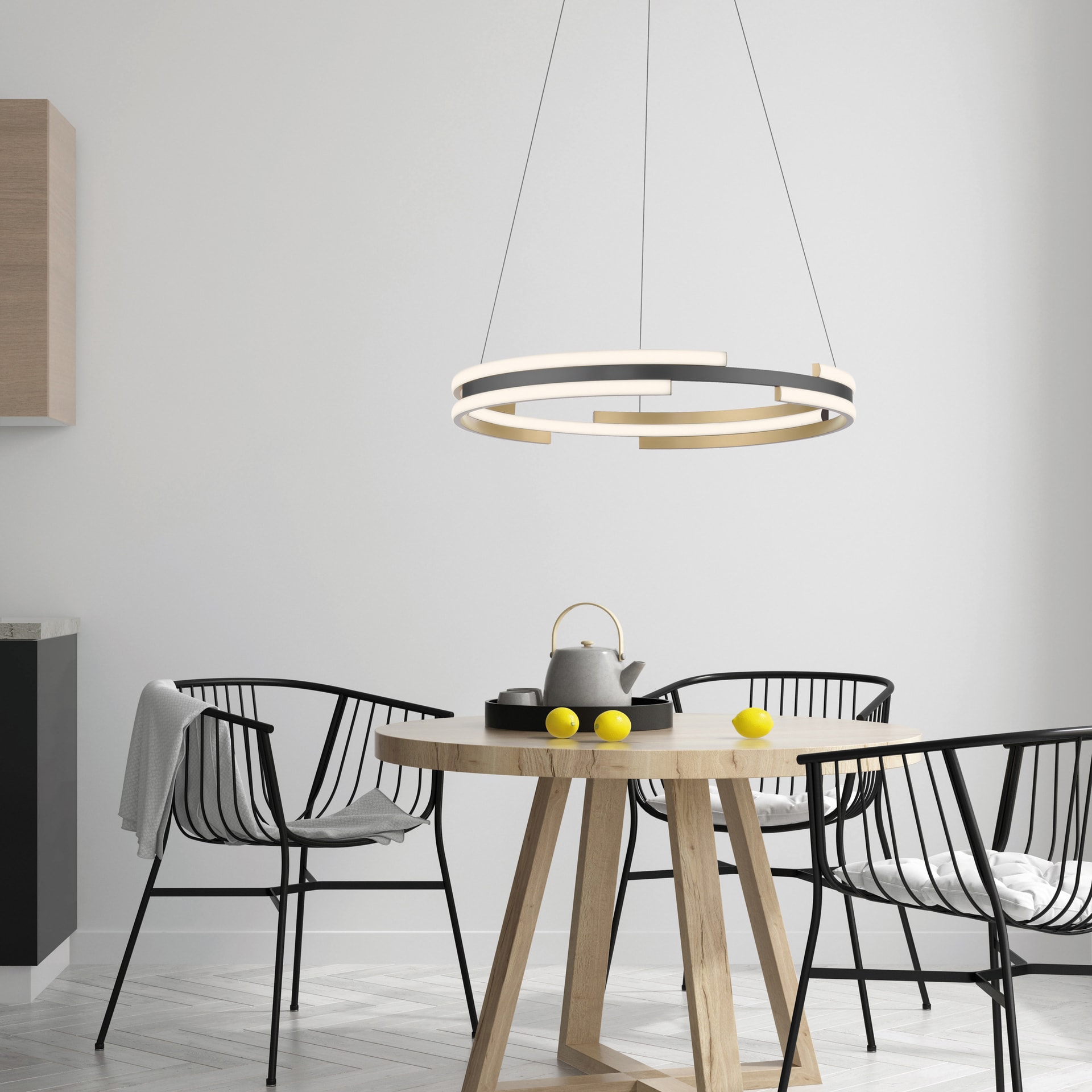 Paul Neuhaus LED Pendelleuchte Q-BELUGA Messing/ Schwarz matt