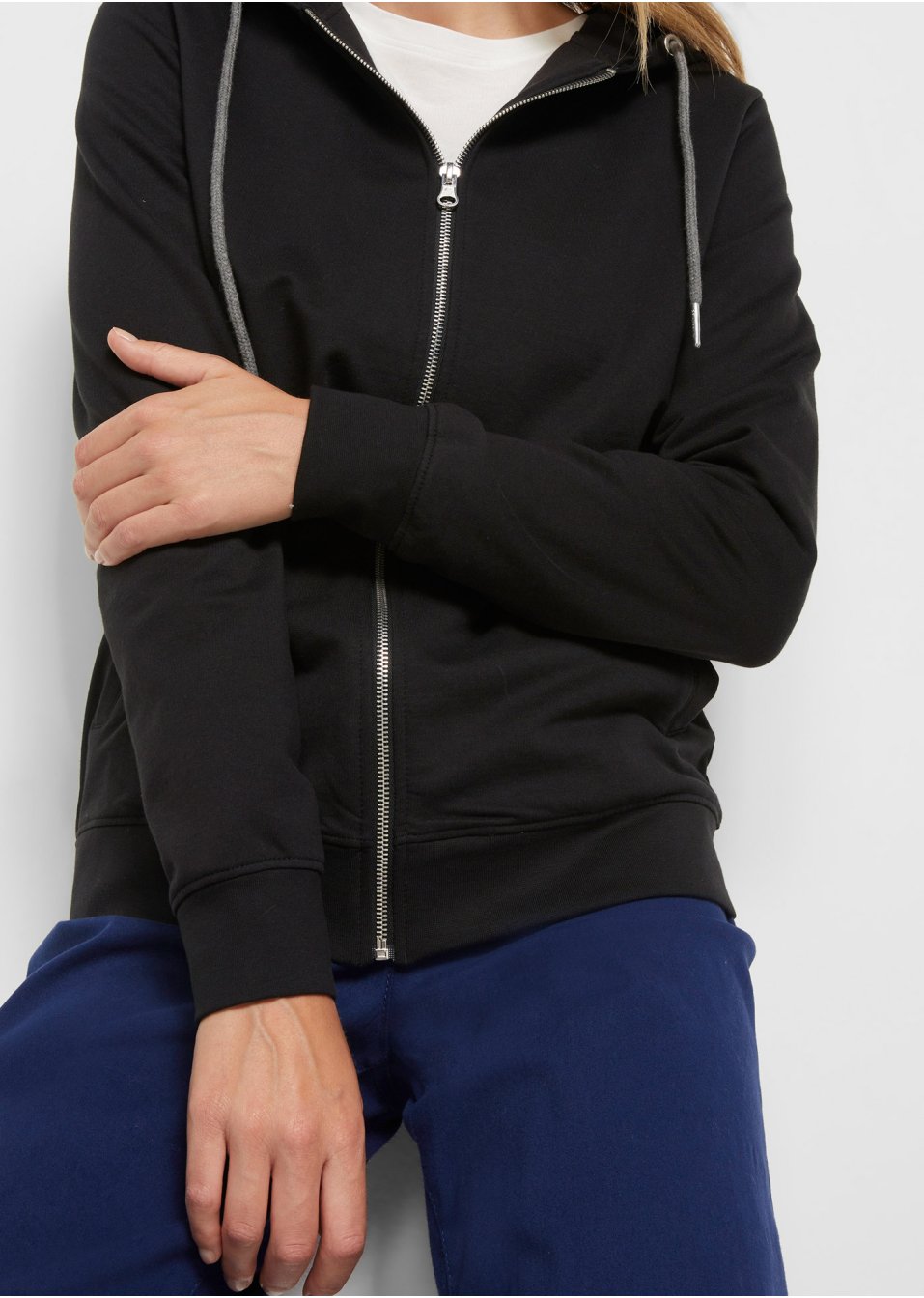 Gilet sweat à capuche avec poches latérales