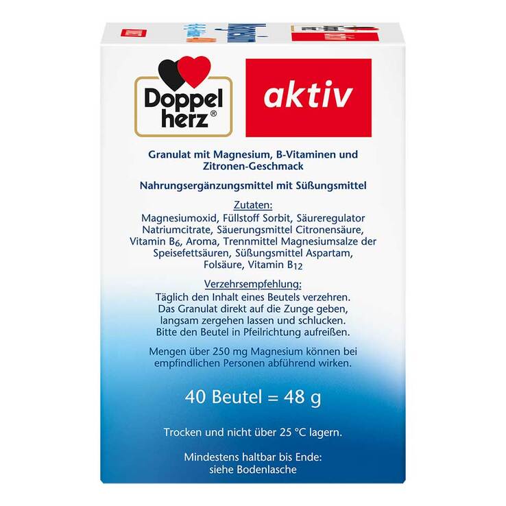 Doppelherz Magnesium+B-Vitamine direct Pellets, 40 St