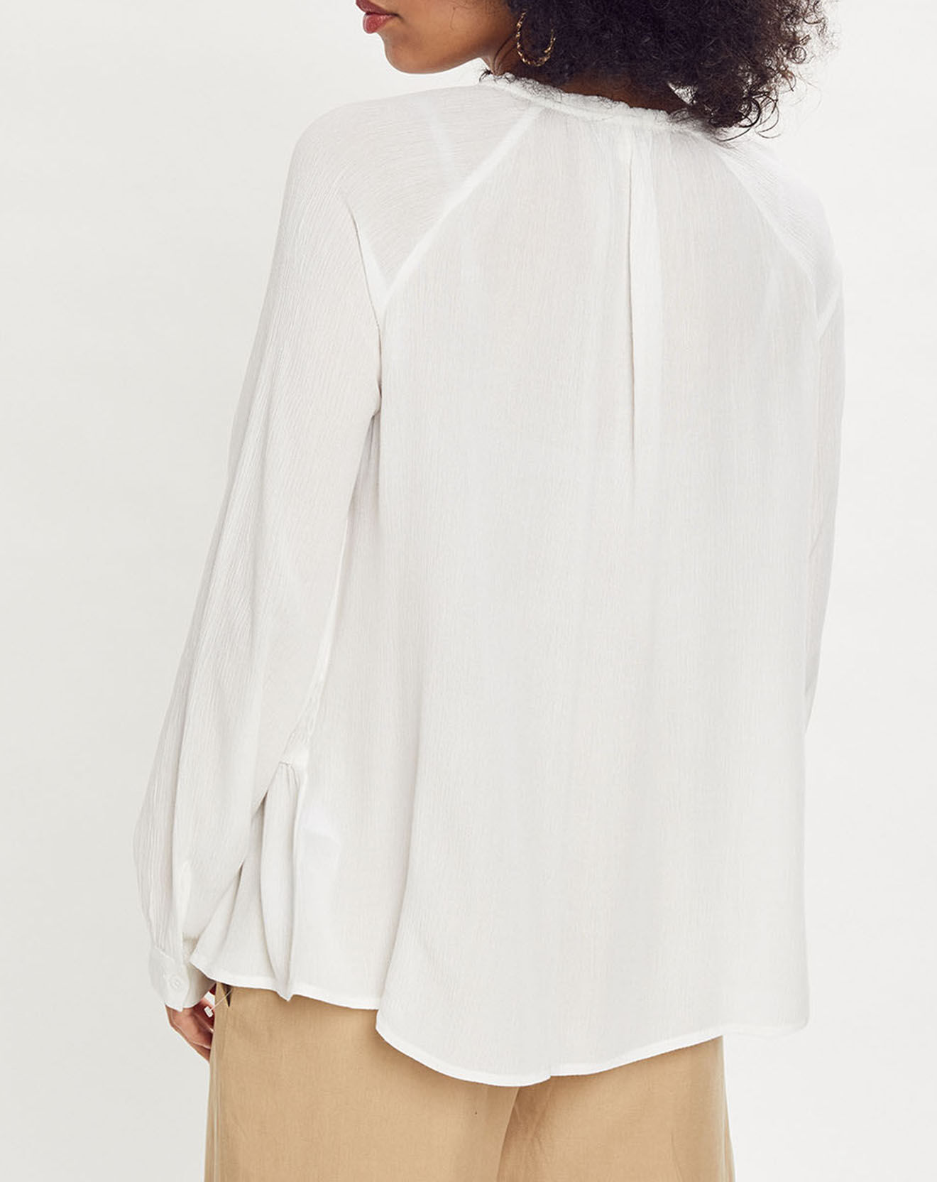 Esprit Chemise fluide boutons smocks blanche