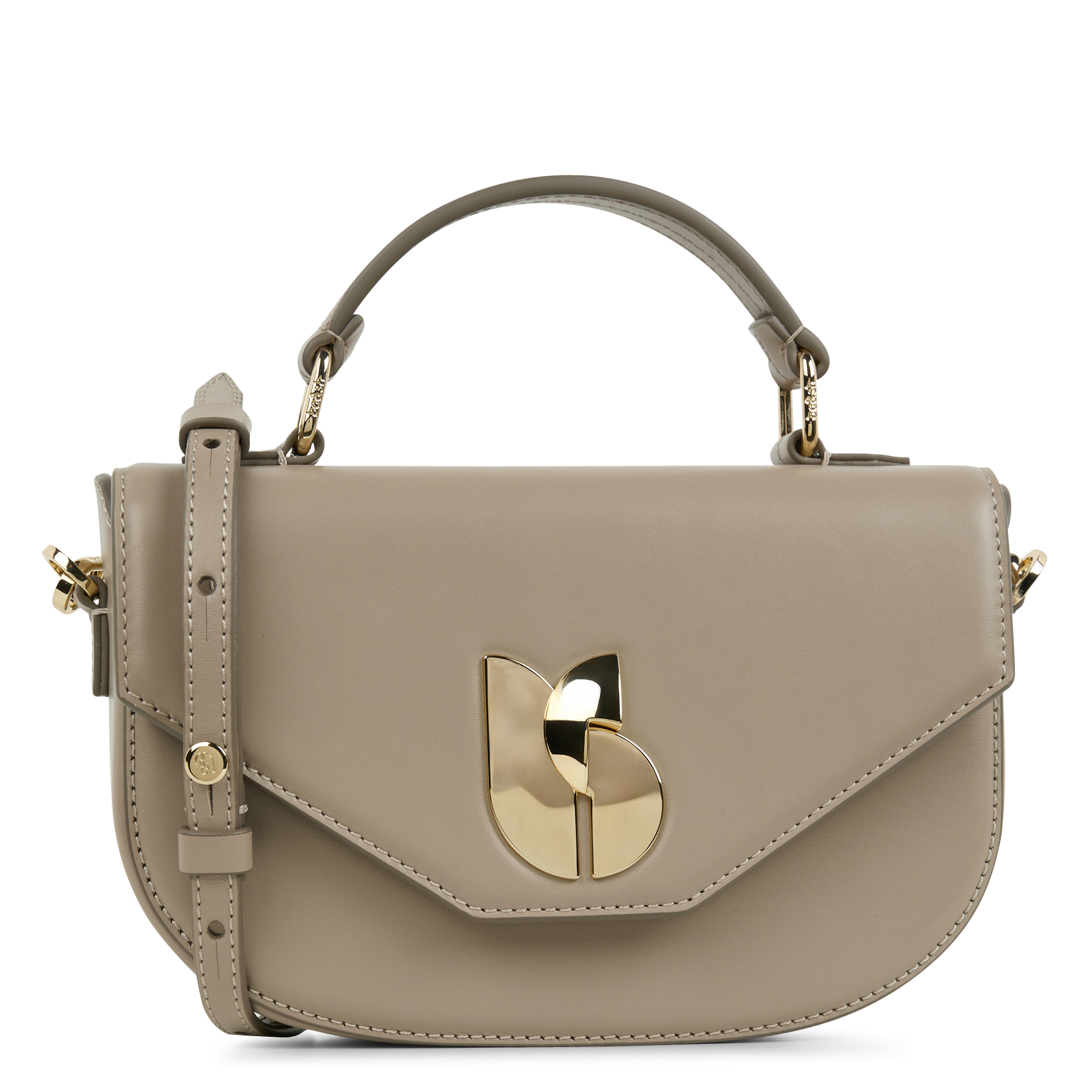 SIGN - Sac à main en cuir lisse | Beige