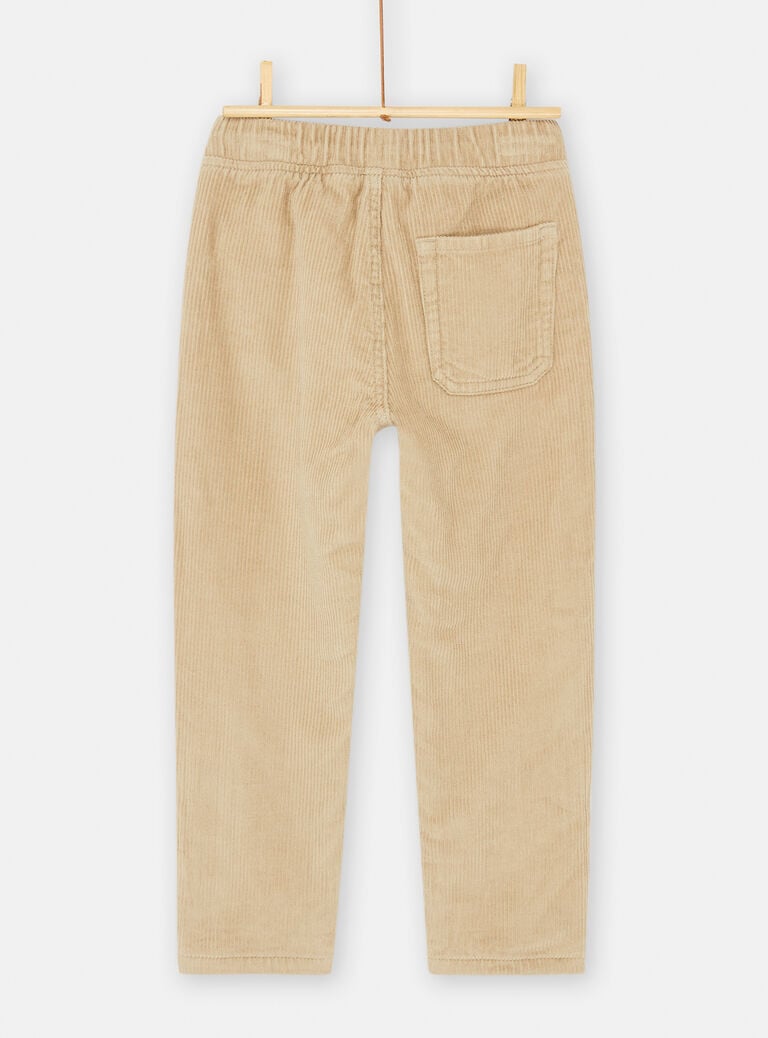 Pantalon beige en velours côtelé