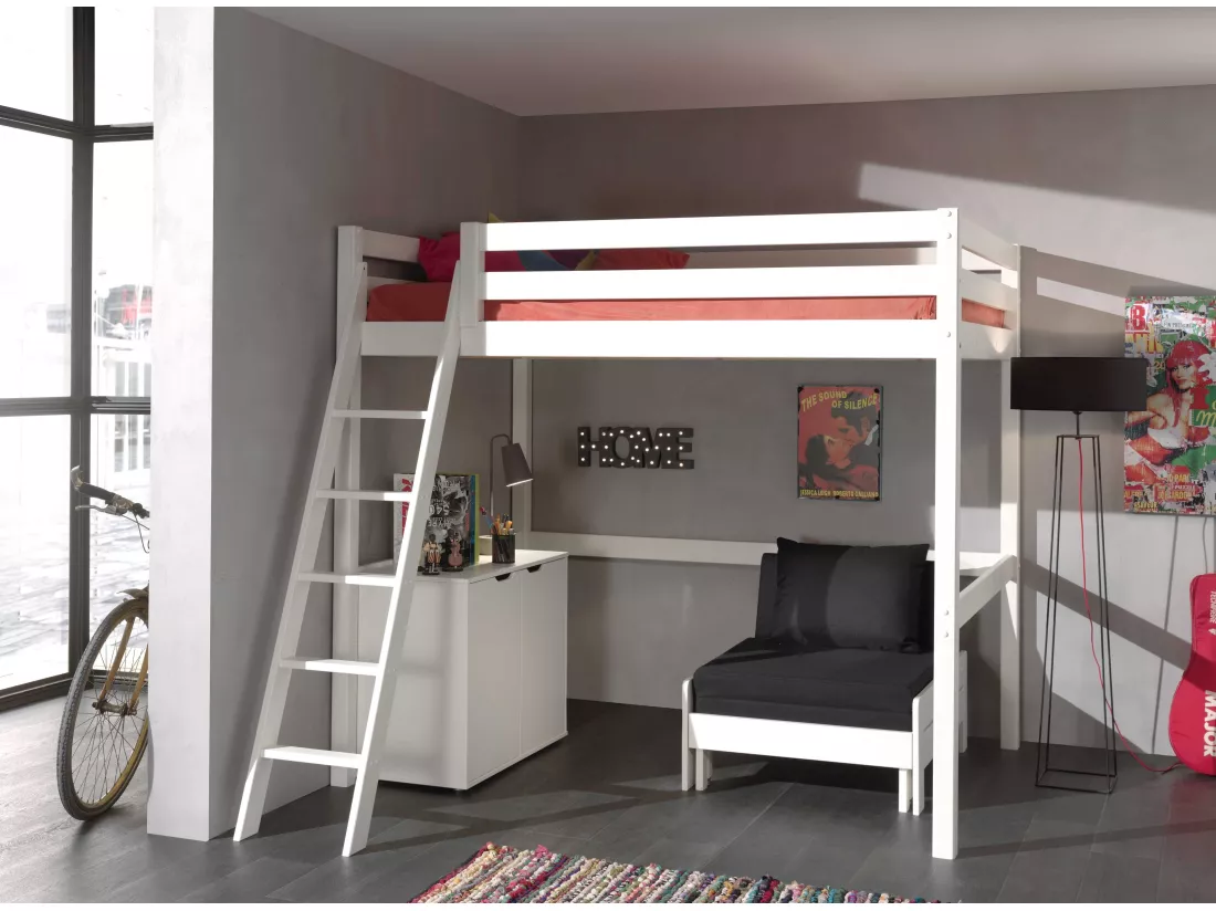 Pack - Lit Mezzanine Enfant, Commode & Fauteuil-Lit 