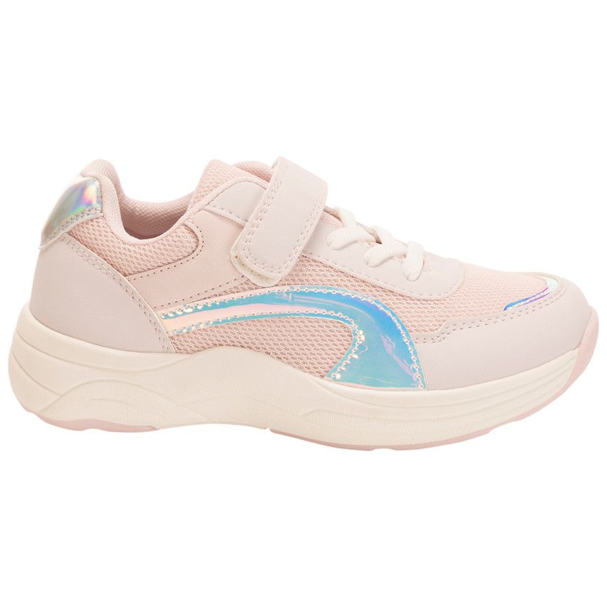 Baskets de sport iridescentes en mesh pour fille - Rose