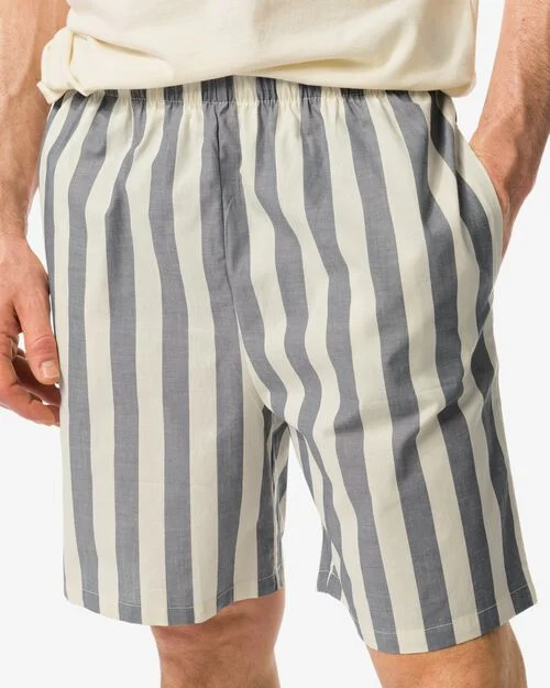 pyjacourt homme à rayures jersey-popeline de coton blanc cassé