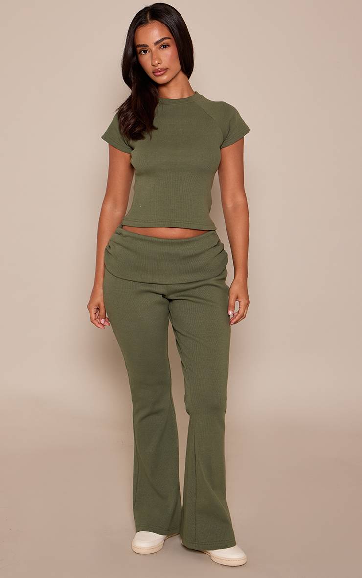 Sea Green T-shirt Bébé Ajusté Côtelé Petite