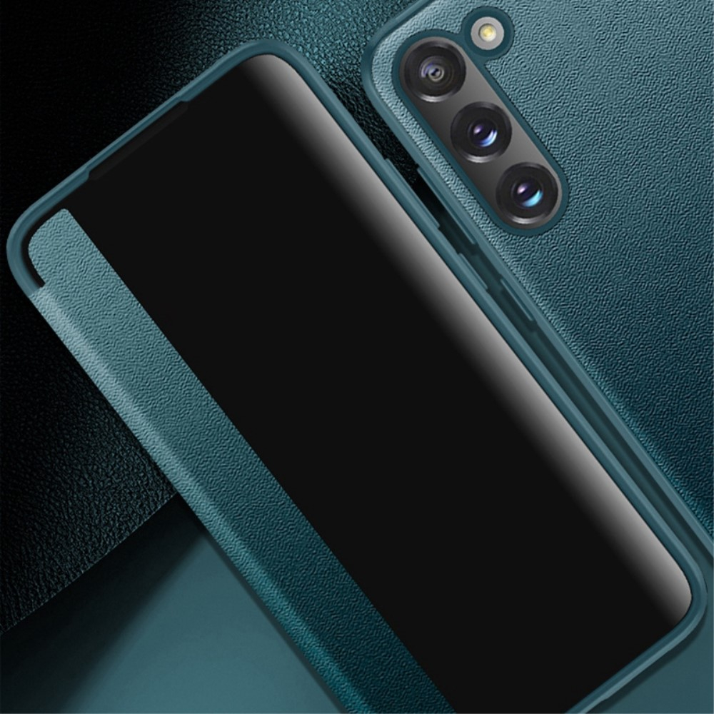 Samsung Galaxy S23 5G Leder Hülle Slim Window View Flip Case - Grün