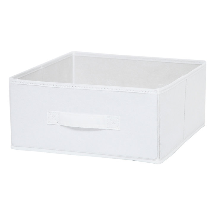 Boîte de rangement rectangulaire en textile Mixxit coloris blanc