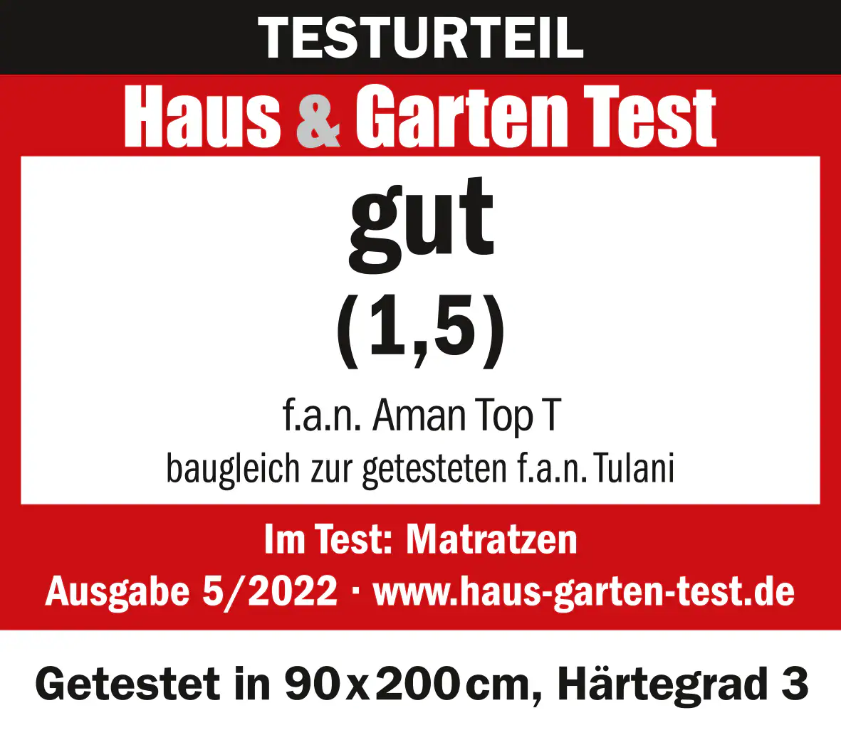 f.a.n. 7-Zonen-Tonnentaschenfederkern-Matratze AMAN - 80x200cm - H2 - versch. Ausführungen