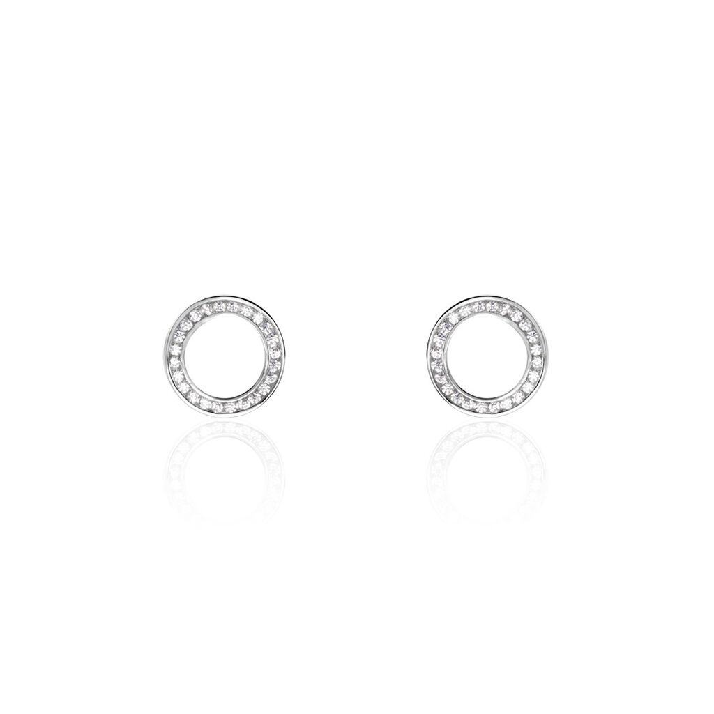 Boucles D'oreilles Puces Prisco Argent Blanc Oxyde De Zirconium