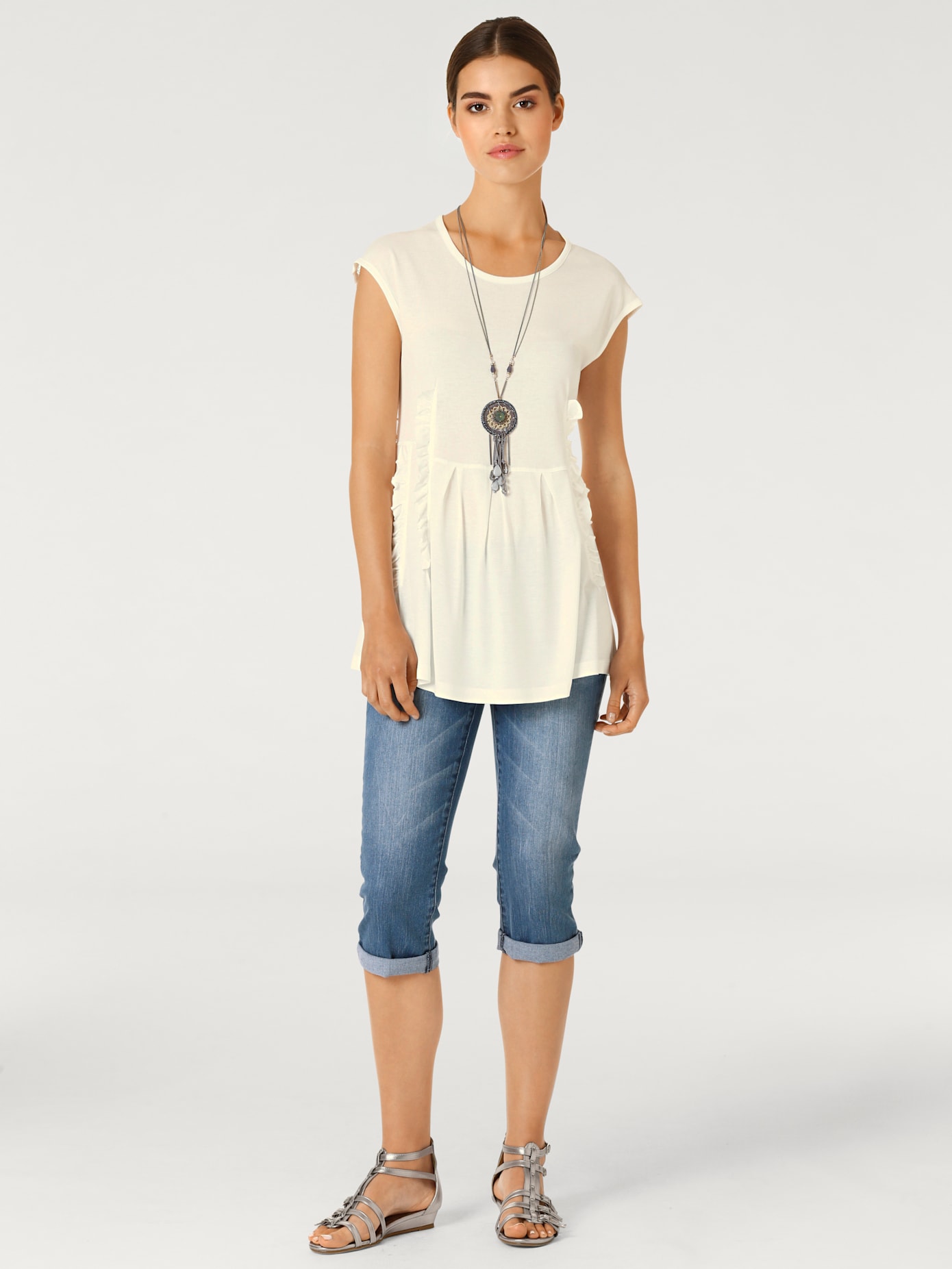Pantalon effet ventre plat coupe skinny