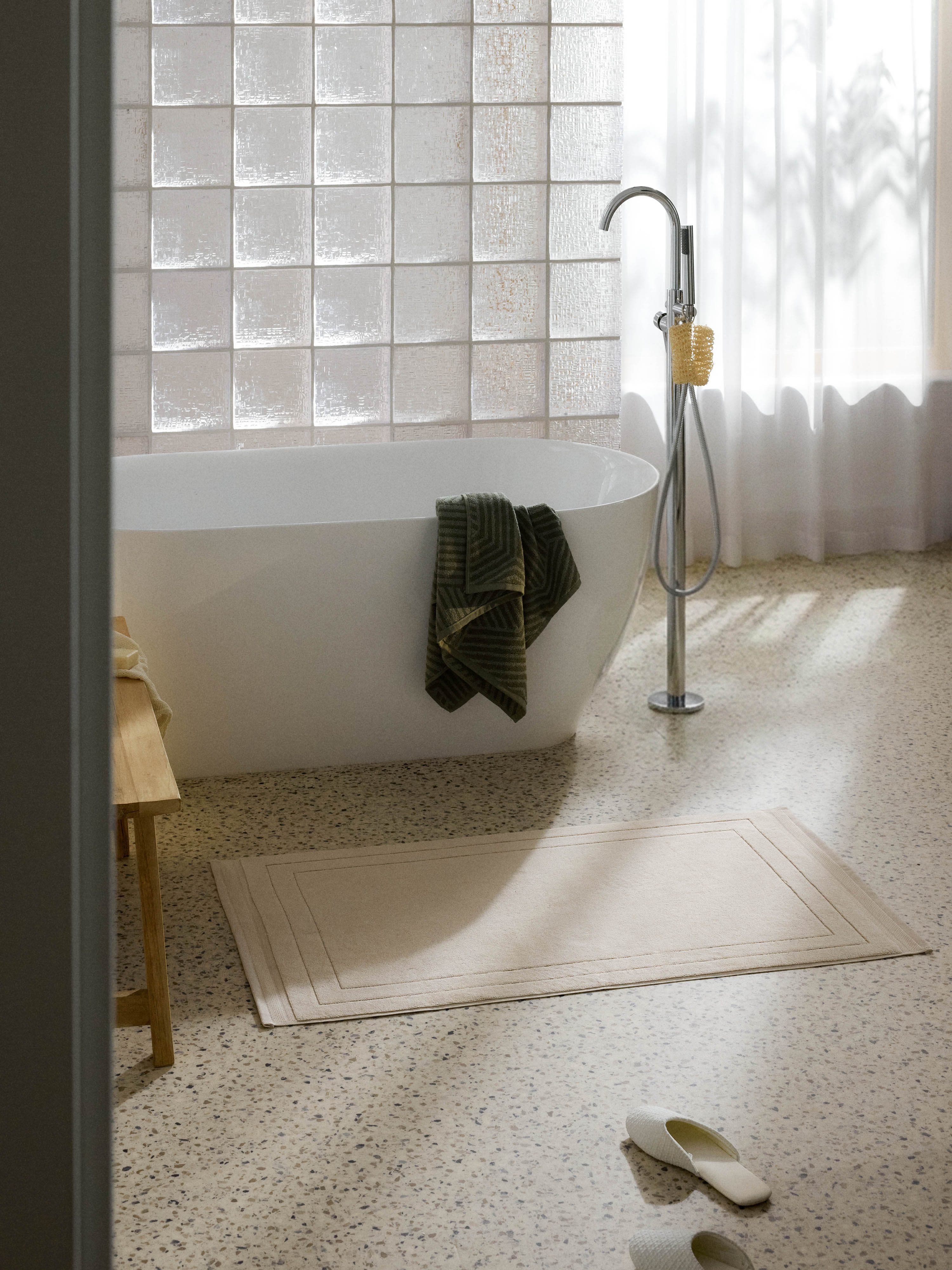 Badmat Premium van biokatoen, antislip