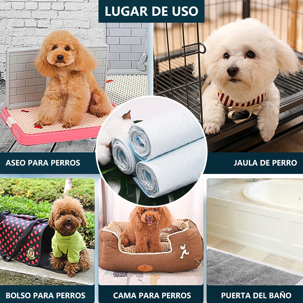 Tapetes higiênicos para cães, 60 x 90 cm, pacote com 25 unidades.
