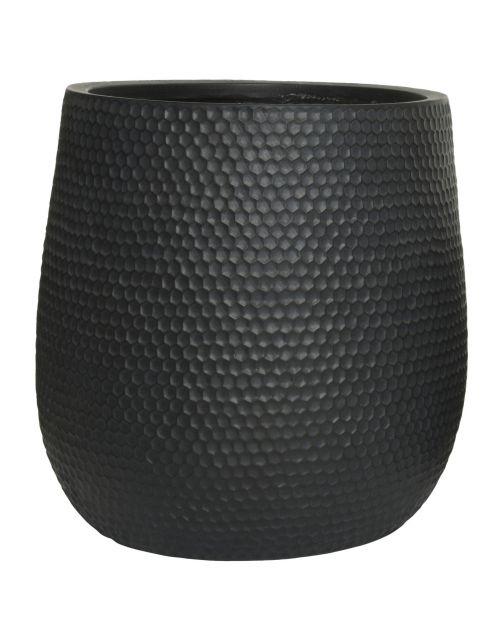 Decoris Zoe Bloempot Egg Zwart - Buitenpot