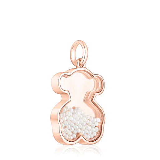 Pingente Areia com banho de ouro rosa 18k sobre prata e pérolas.