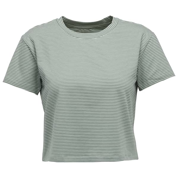 T-shirt escalade BLACK DIAMOND W BD STRIPE CROP TEE FOAM GREEN/LAUREL GREEN
