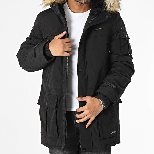 Parka Capuche Fourrure Noir