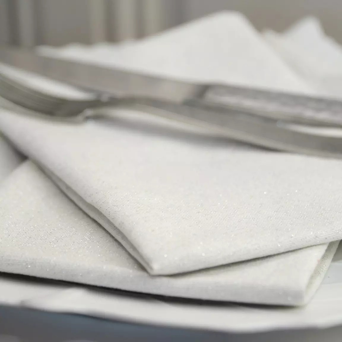 Lot de 3 serviettes coton (40 x 40 cm) Etincelle Ecru