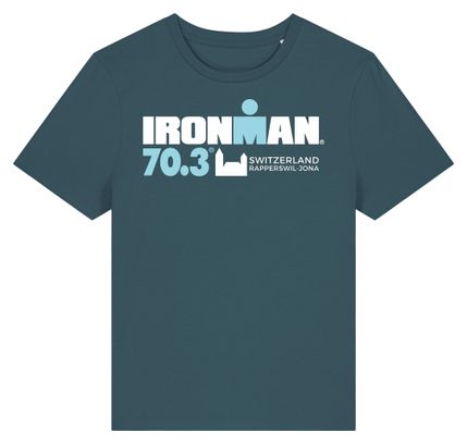 T-Shirt Manches Courtes Ironman 70.3 Rapperswil Bleu Turquoise Femme