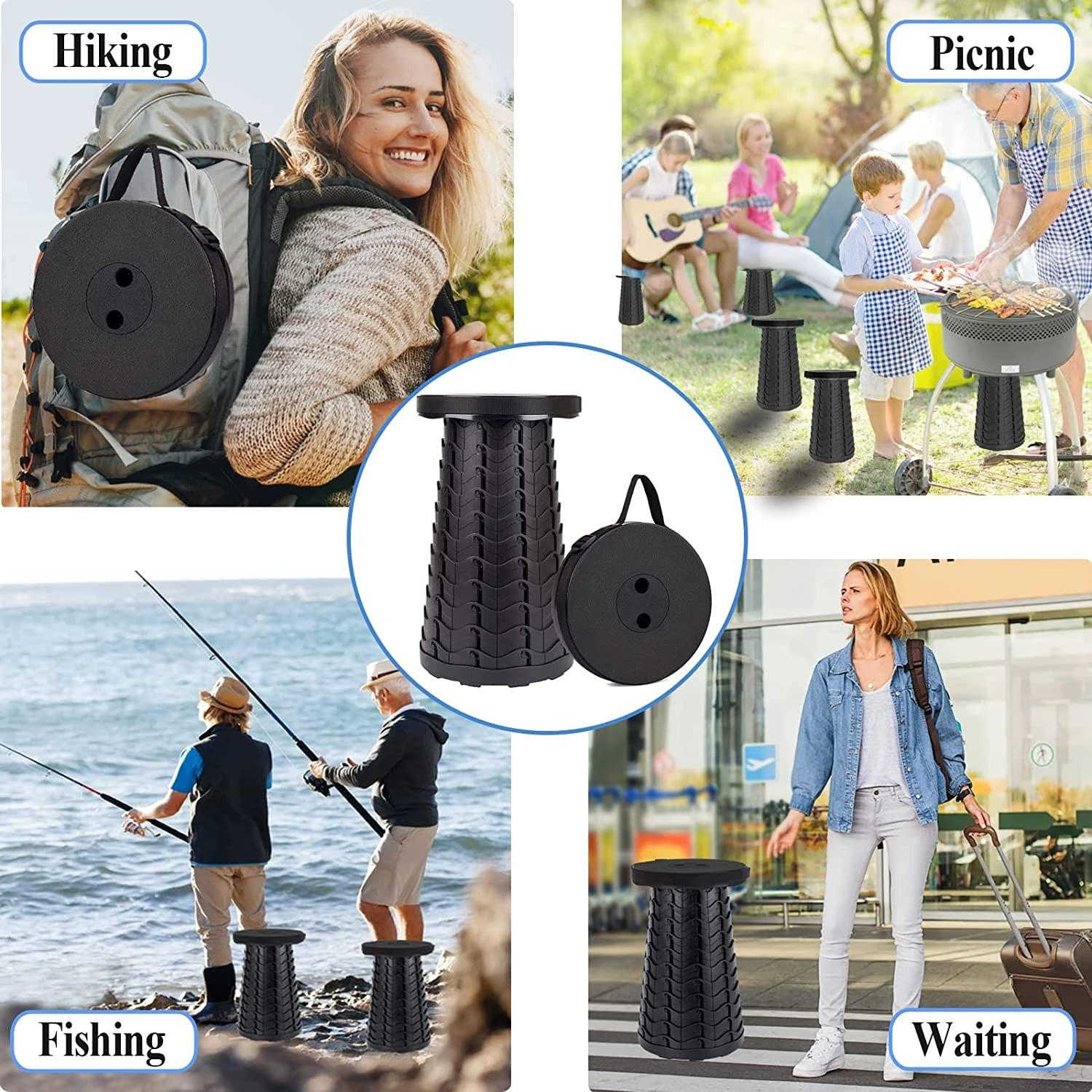 Ausziehbarer Hocker für Camping / Festivals / Picknick / U-Bahn mit Trageschlaufe - Blau