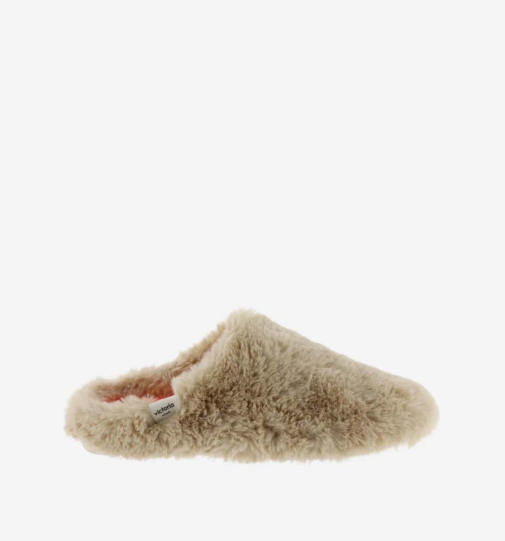 NORTE FOURRURE Pantoufles pour femmes fluor BEIGE