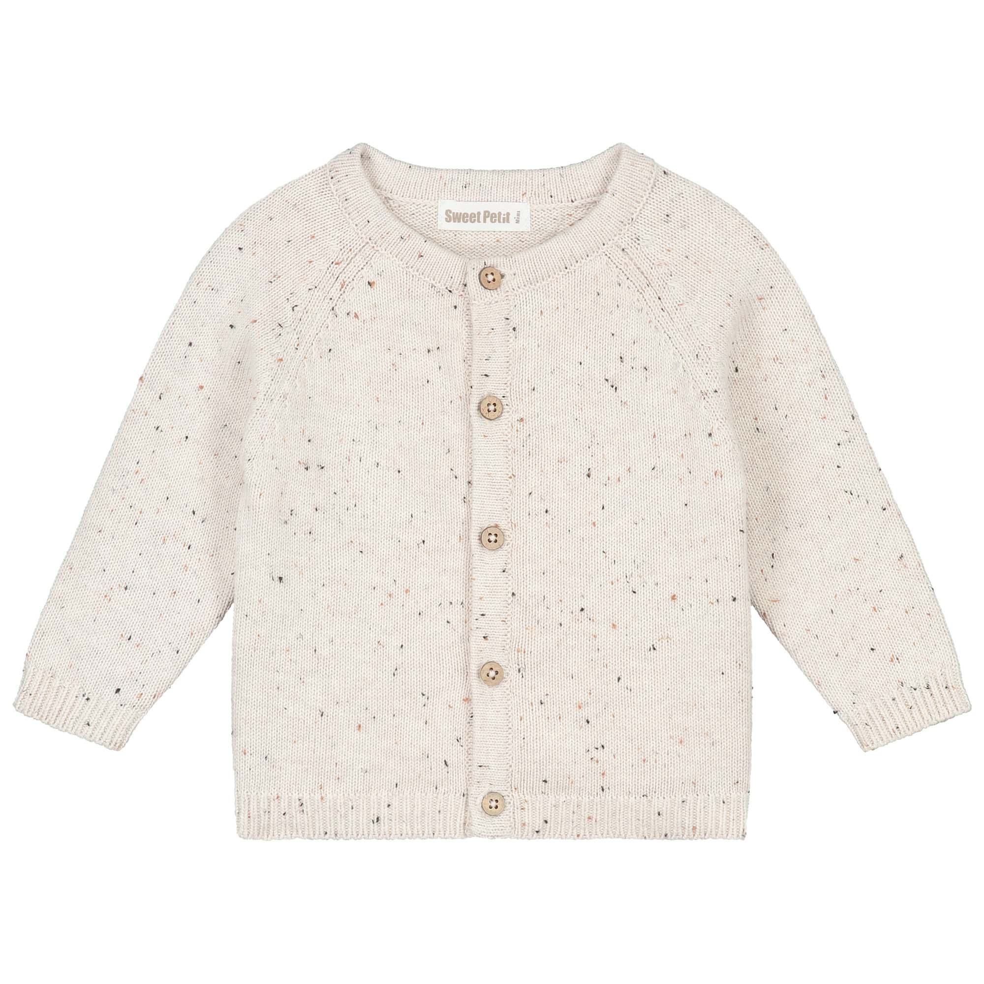 Sweet Petit Mini vest lange mouwen melee beige
