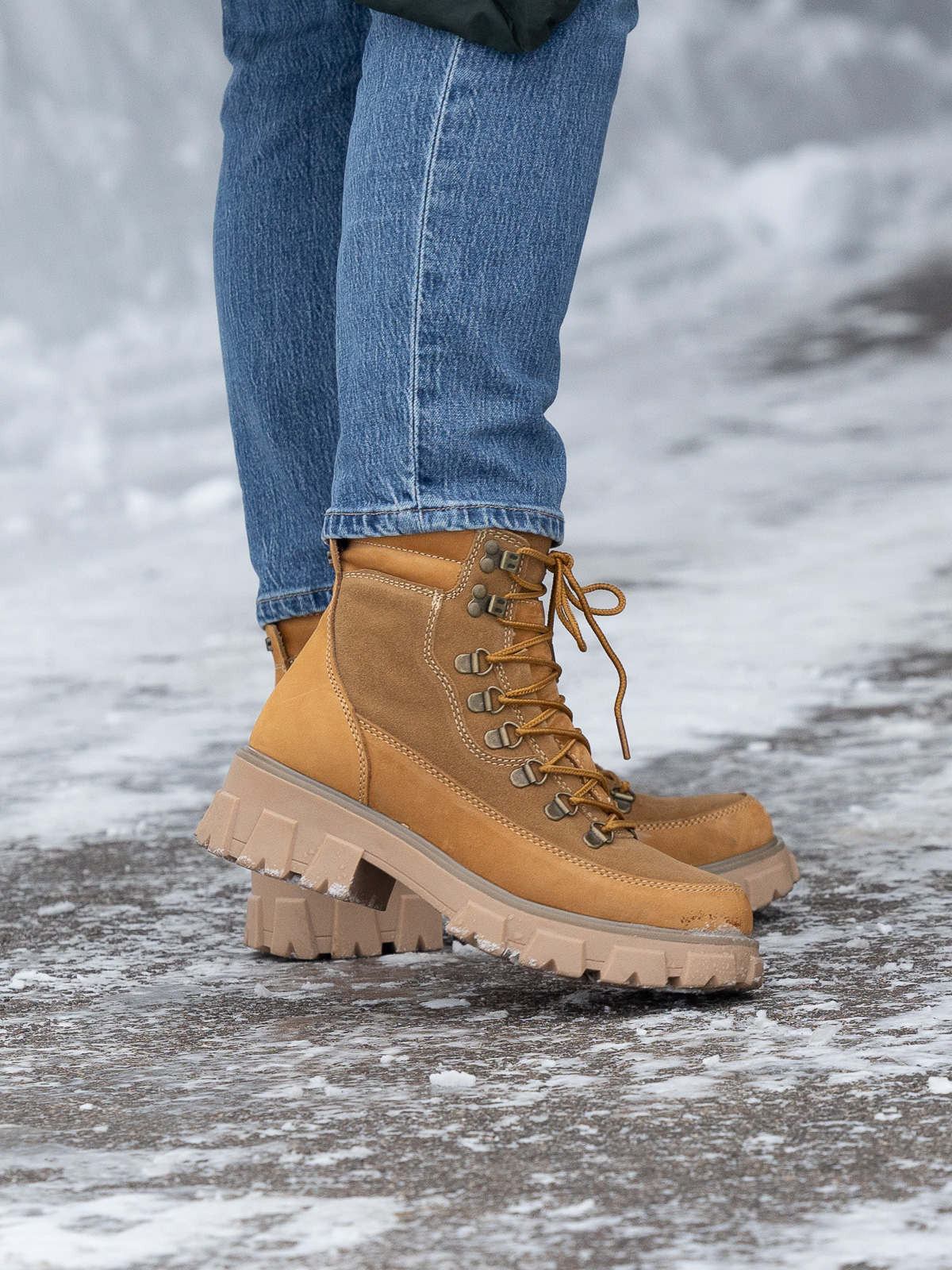 Combat Leather Boot Warm Tan - Trapes Sko