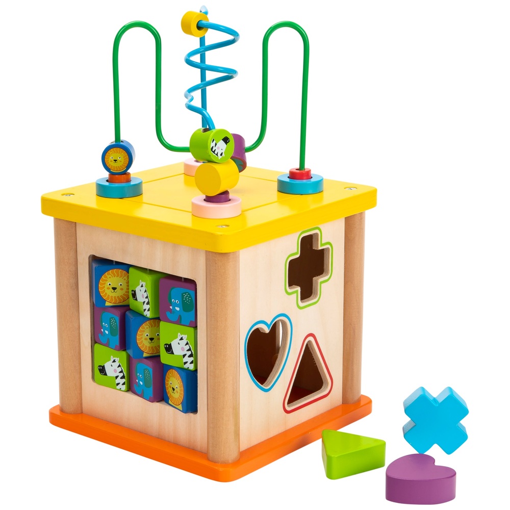 Eichhörnchen-Spiel-Sortier- und Spiel-Aktivitätswürfel aus Holz