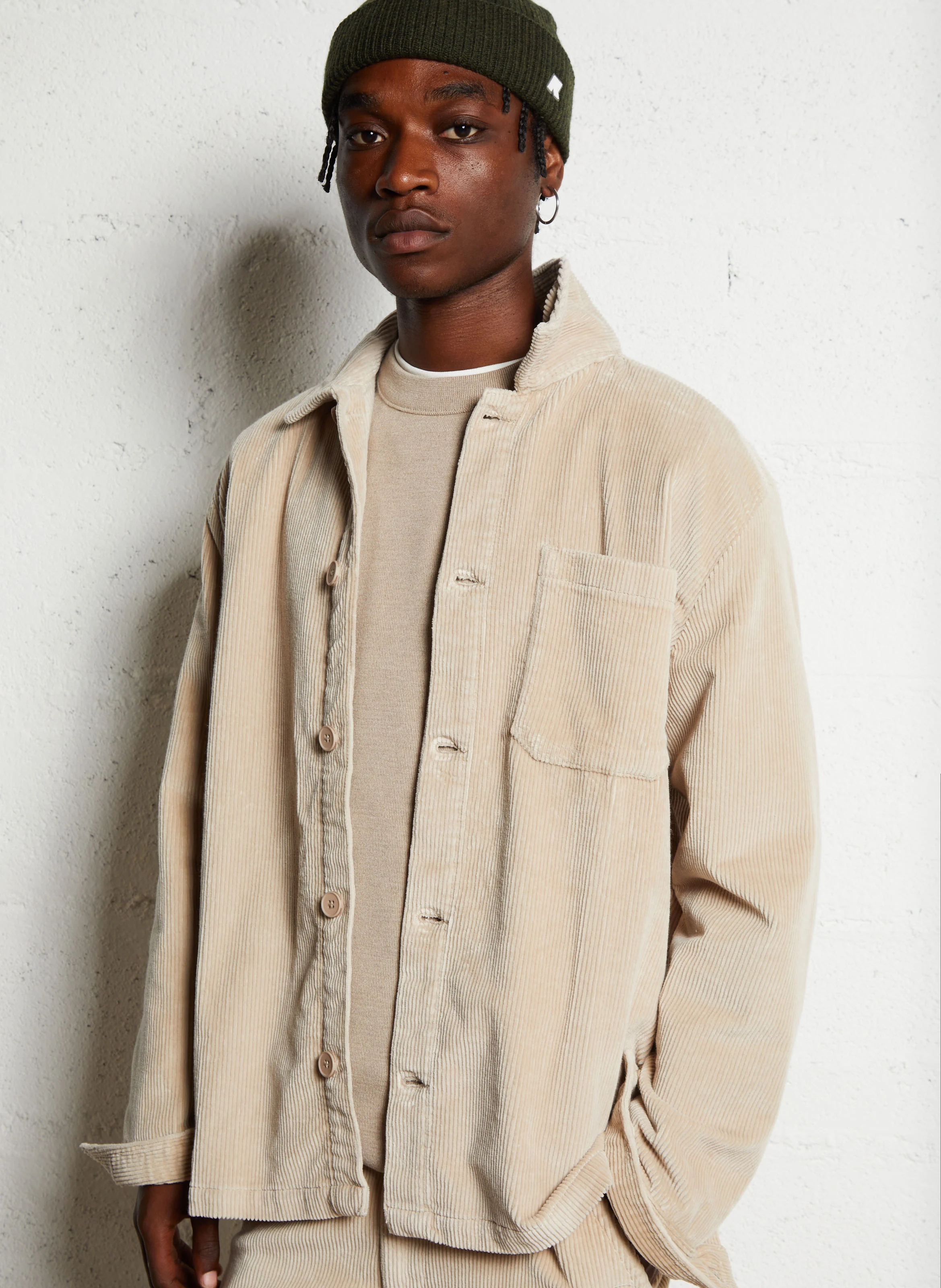 Veste col classique en coton bio | Beige