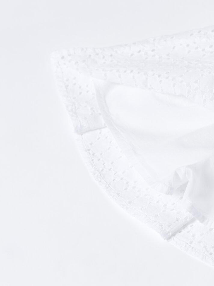 Saia-calça bordada suíça - Off White