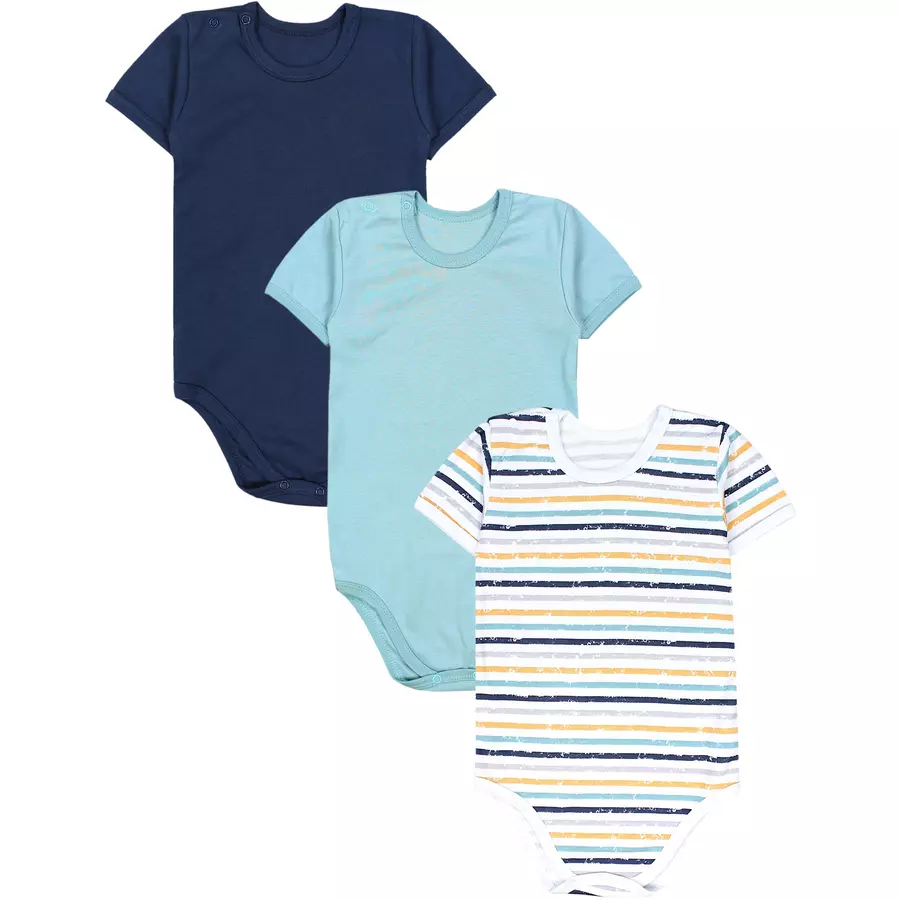 TupTam Kinder Unisex Kurzarm Body 3er Set grünblau
