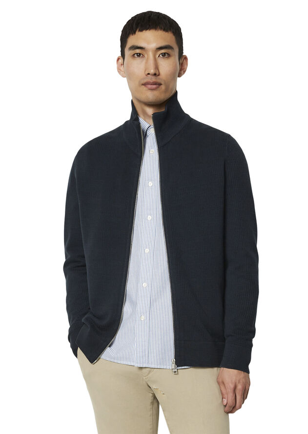 Marc O’Polo Zipped trainer jacket with stand-up Dark navy