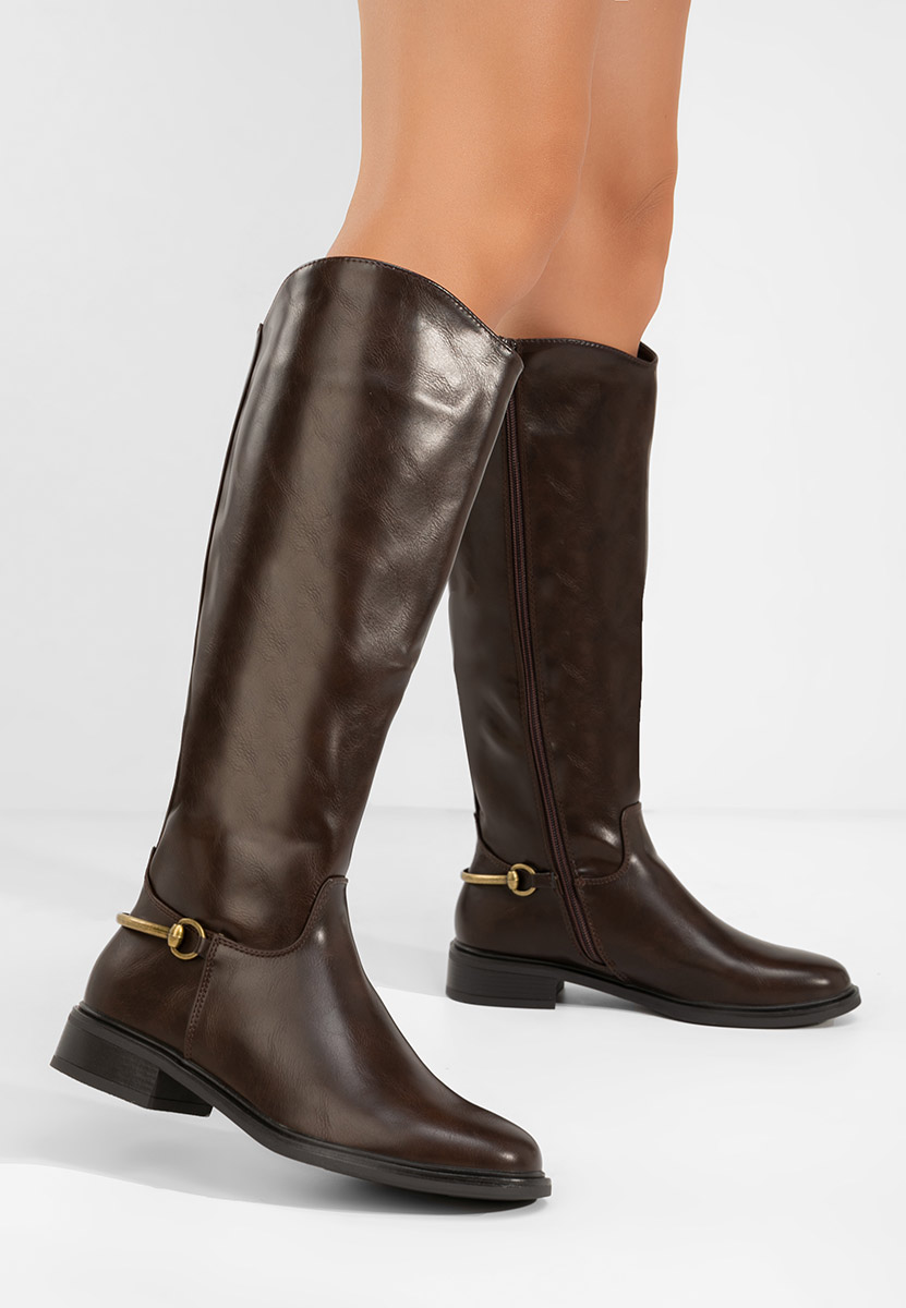 Bottes à petit talon brunes Scotie