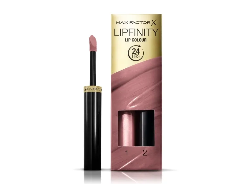 Max Factor Lipfinity Lip Colour, Nøgen, Essential Violet, 1 farver, Farvning, Fugte, Glans, Væske