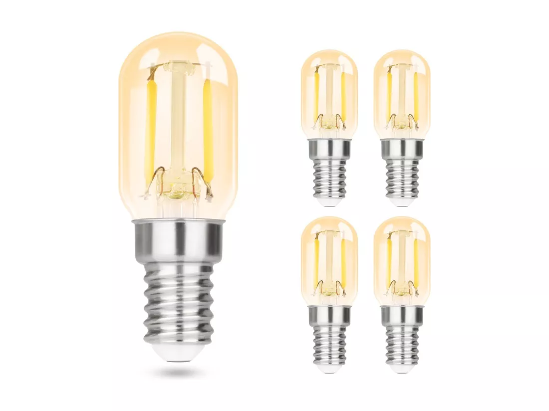 NETTLIFE Lot de 4 ampoules LED E14 blanc froid lampes vintage T22 2W rétro Edison 6000K économie d'énergie douille de lampe de réfrigérateur