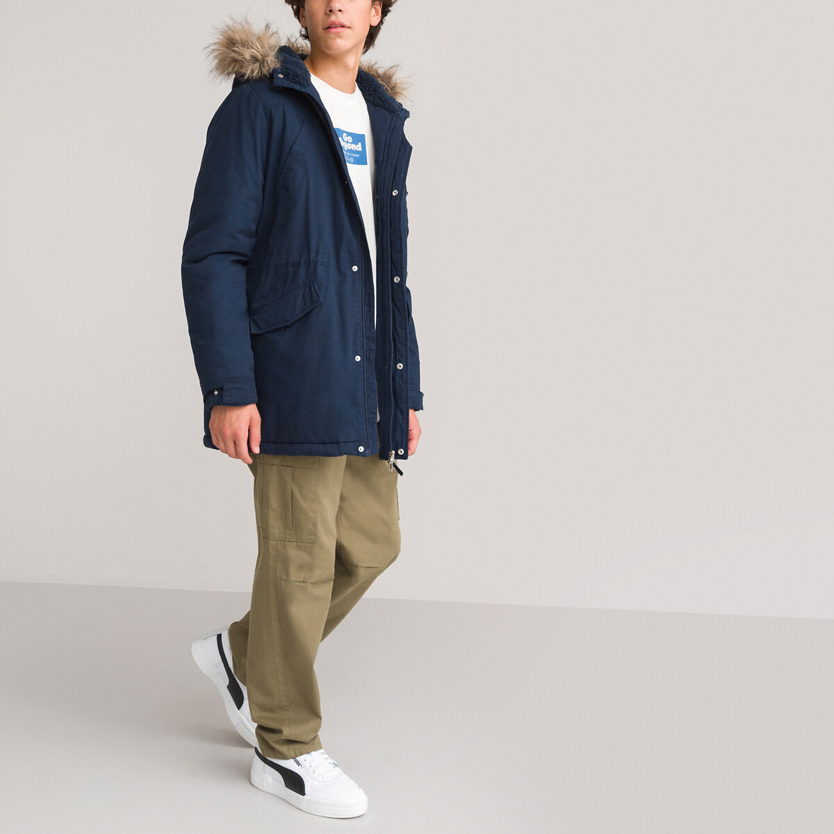 COLEÇÕES LA REDOUTE<br>Parka quente com boné