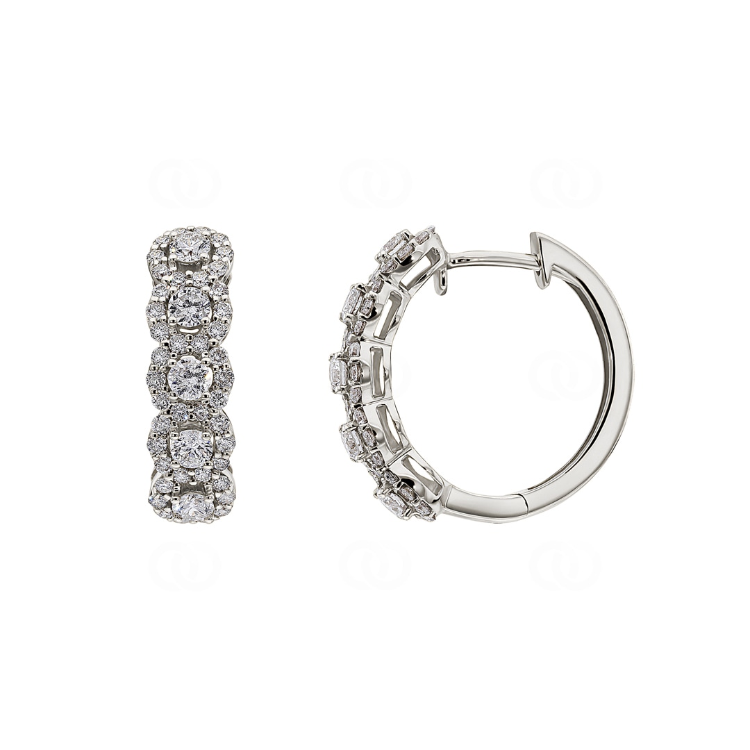 1.00 Karat Diamant-Kreolen 750/18 K Weissgold Ø 18mm