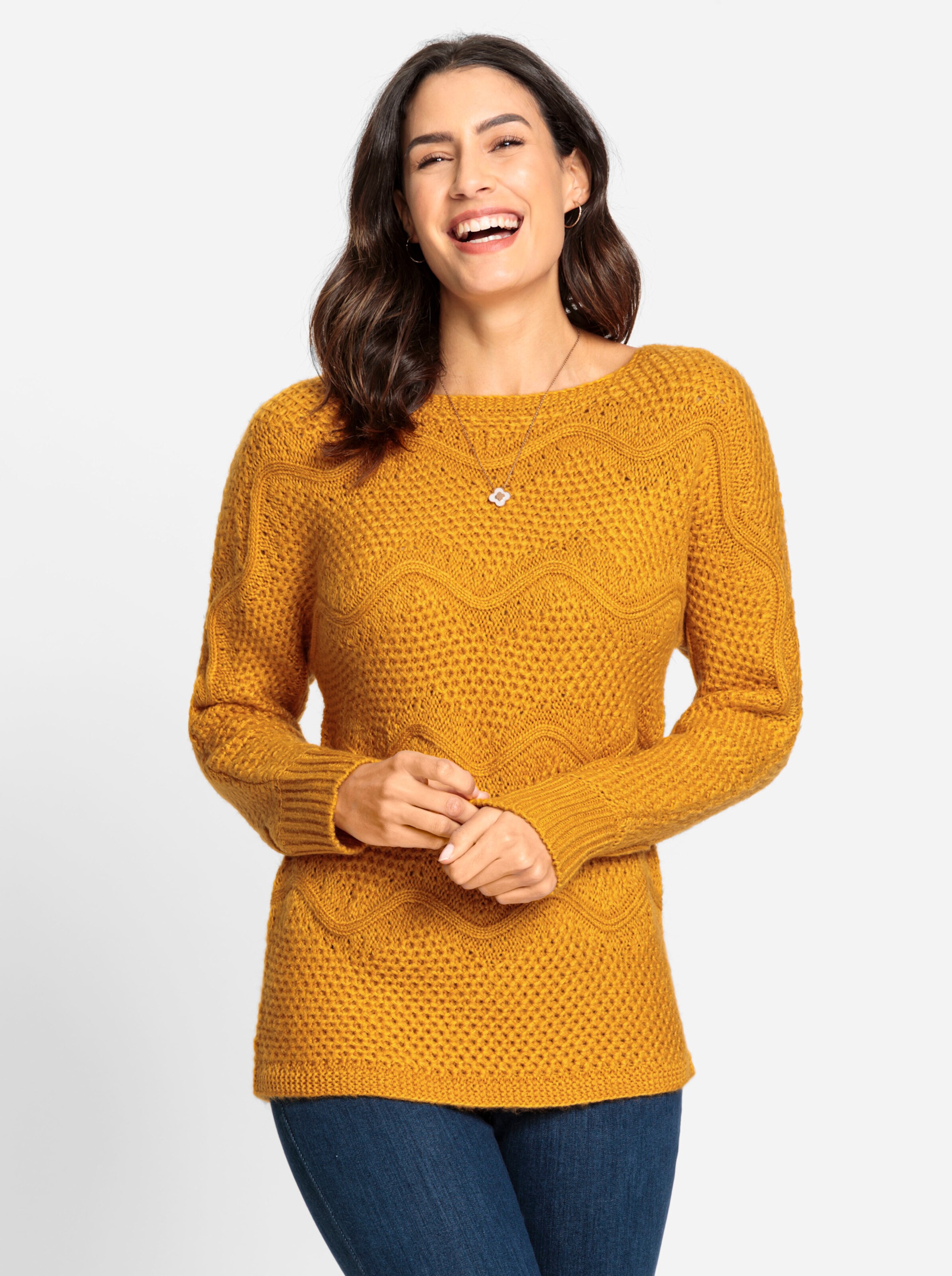 Pullover in ocker