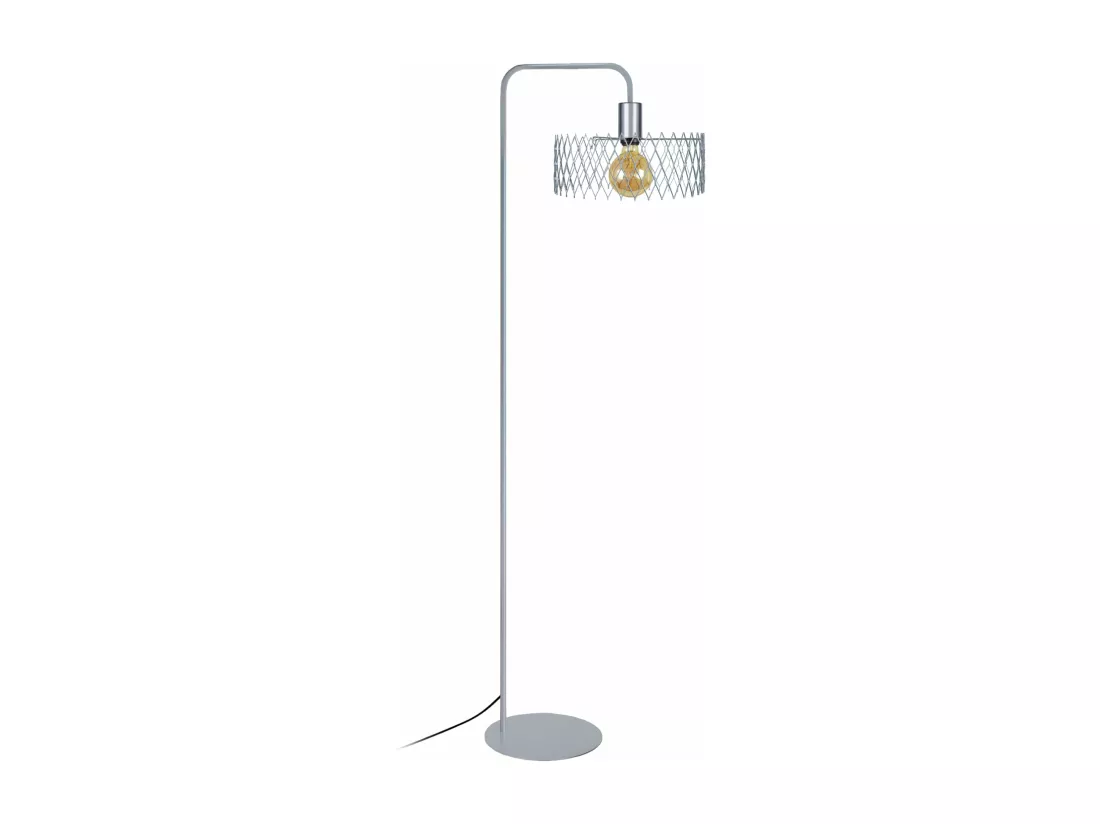 Lampadaire métal abat-jour aluminium 157 cm.
