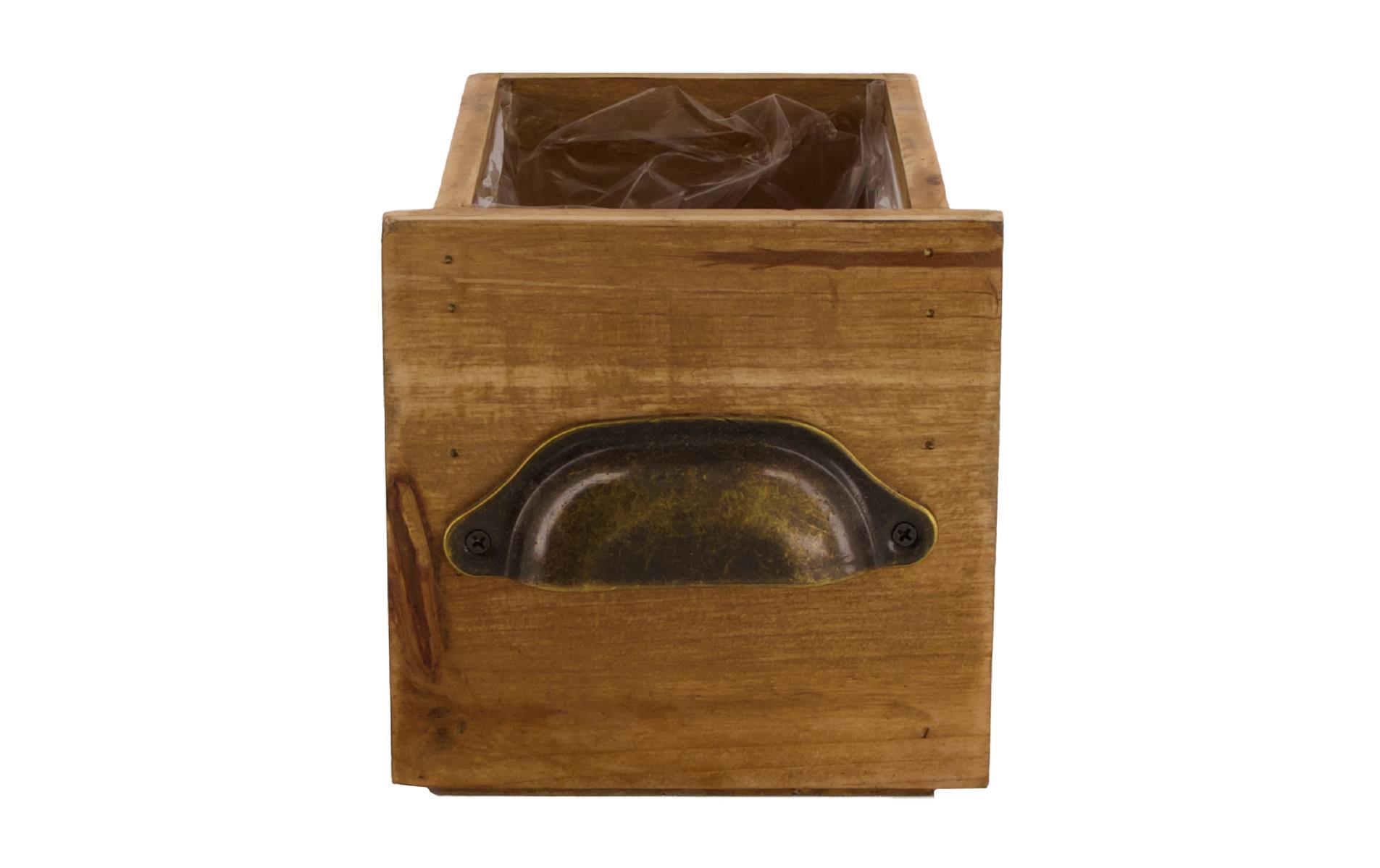 Aufbewahrungskiste mit Einsatz 12 x 12 x 12 cm, BraunPflanzenschublade