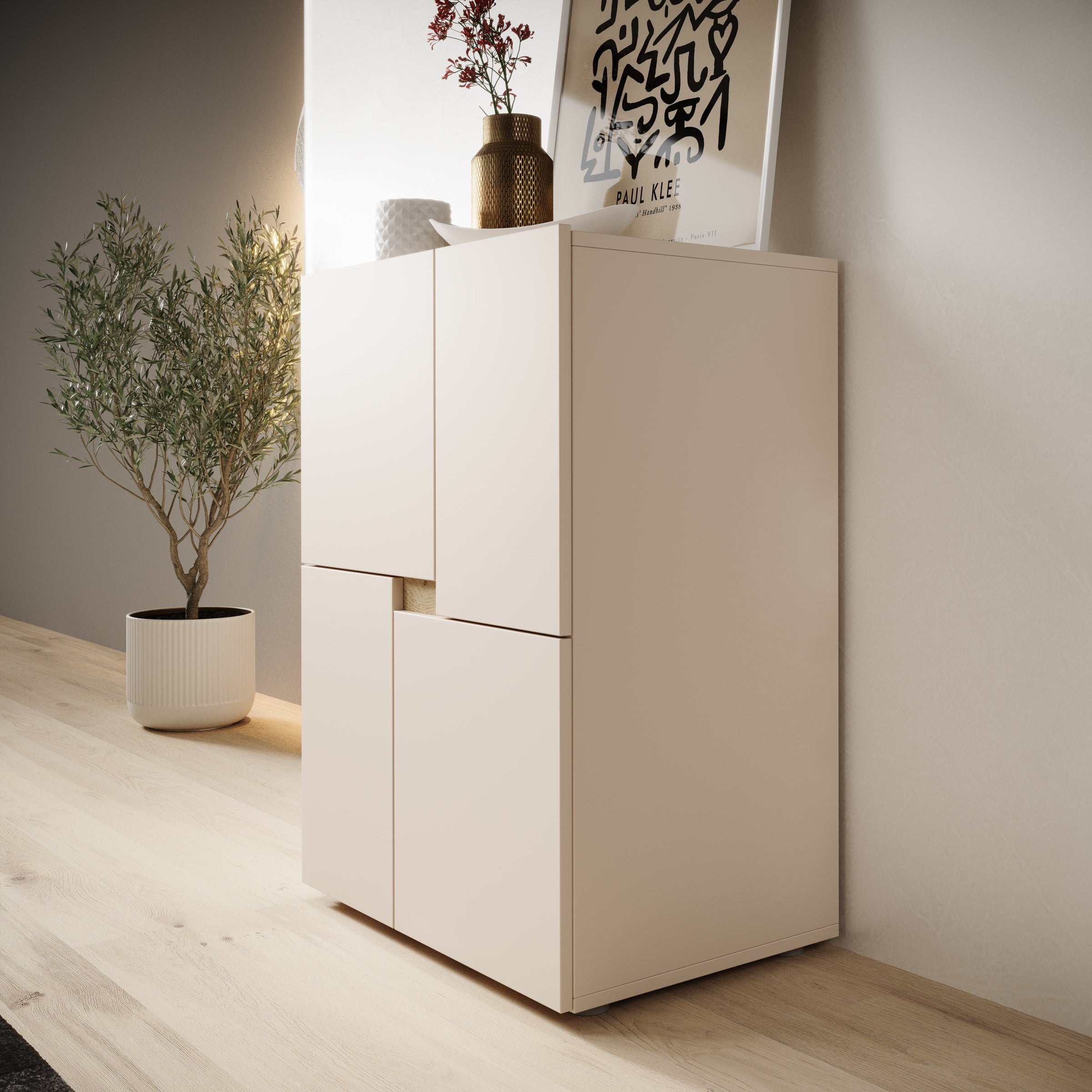 Lombok - Dressoir - Beige - 60x42x84 cm