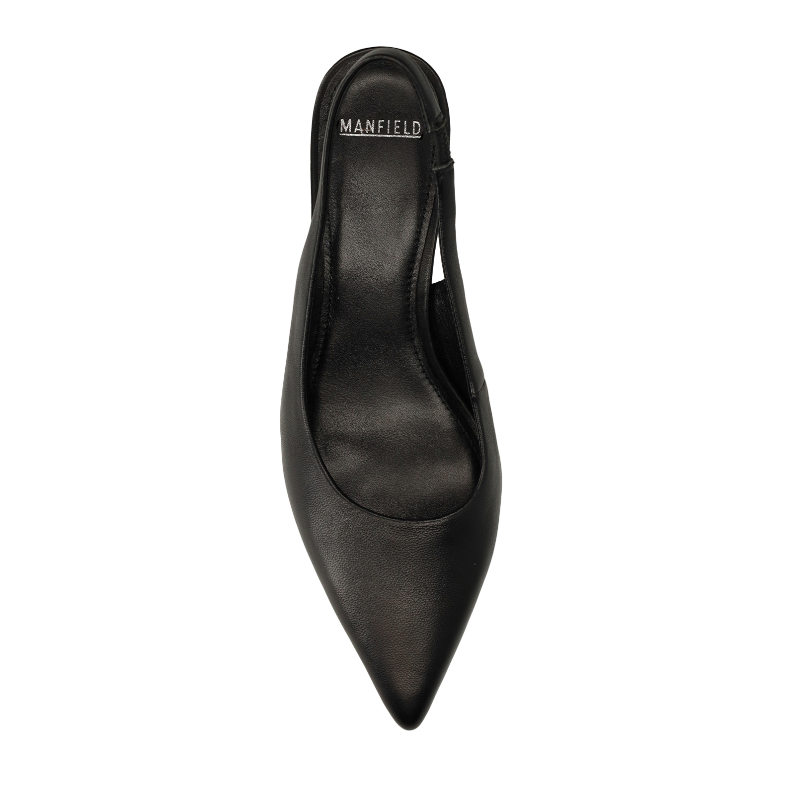 Zwarte leren slingbacks