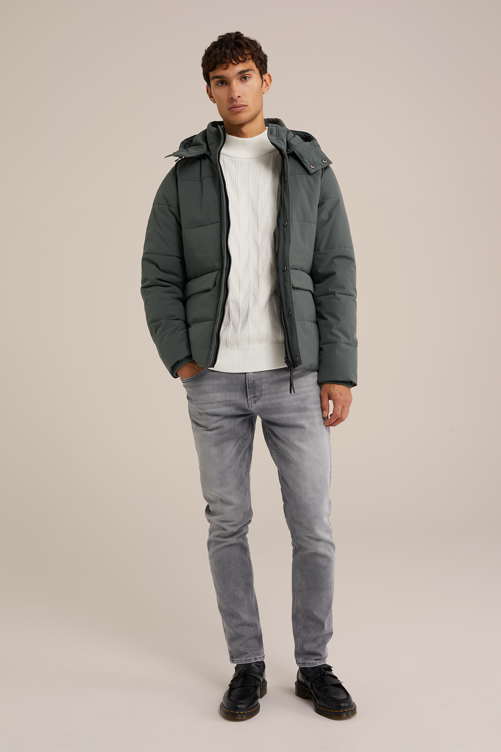 slim fit jeans van jog denim Blue Ridge Lichtgrijs