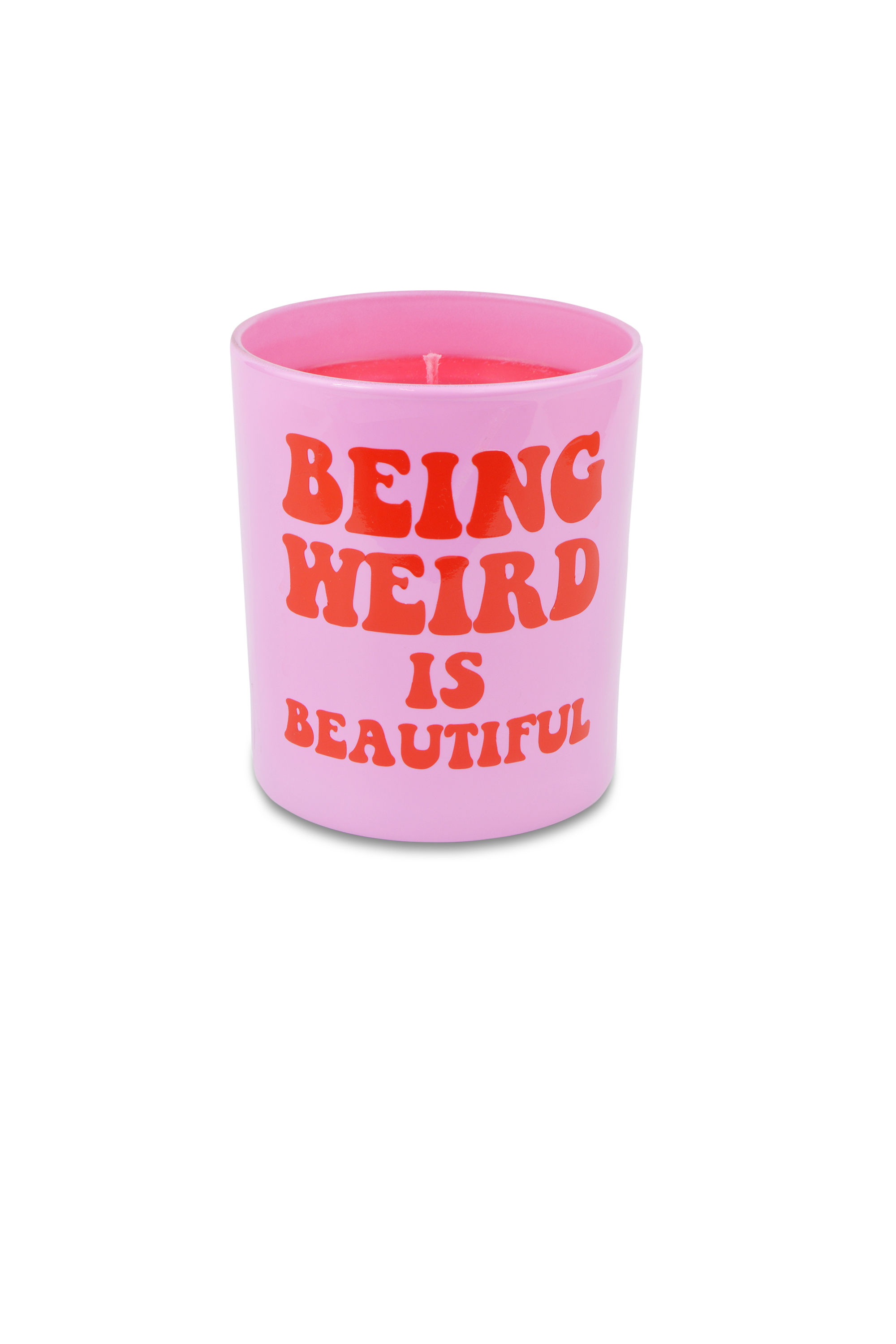 FLAMINGO CANDLES Bougie TROPICAL TWIST BEING WEIRD IS BEAUTIFUL PINK & RED CANDLE Rose