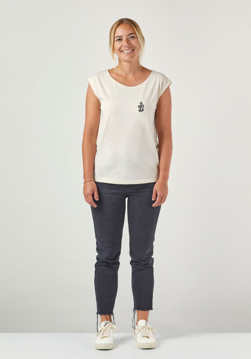 WE ARE ZRCL Damen-Shirt Two Shirt Crystal Natural