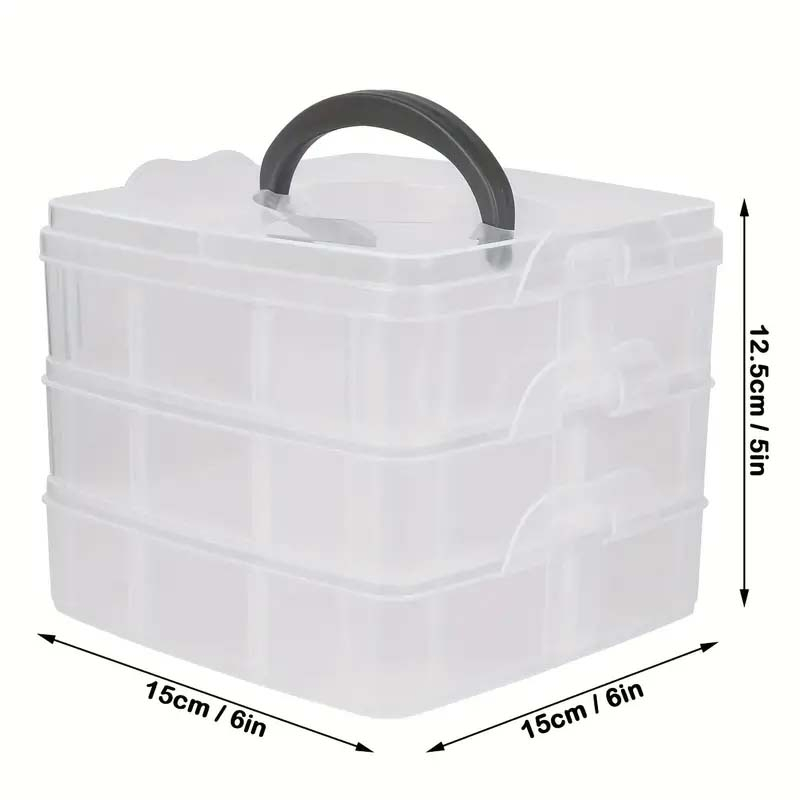 (150x125mm) Aufbewahrungs Box 18-facher Organizer für Schmuck / Mercerie / Büro   Bastelzubehör - Transparent