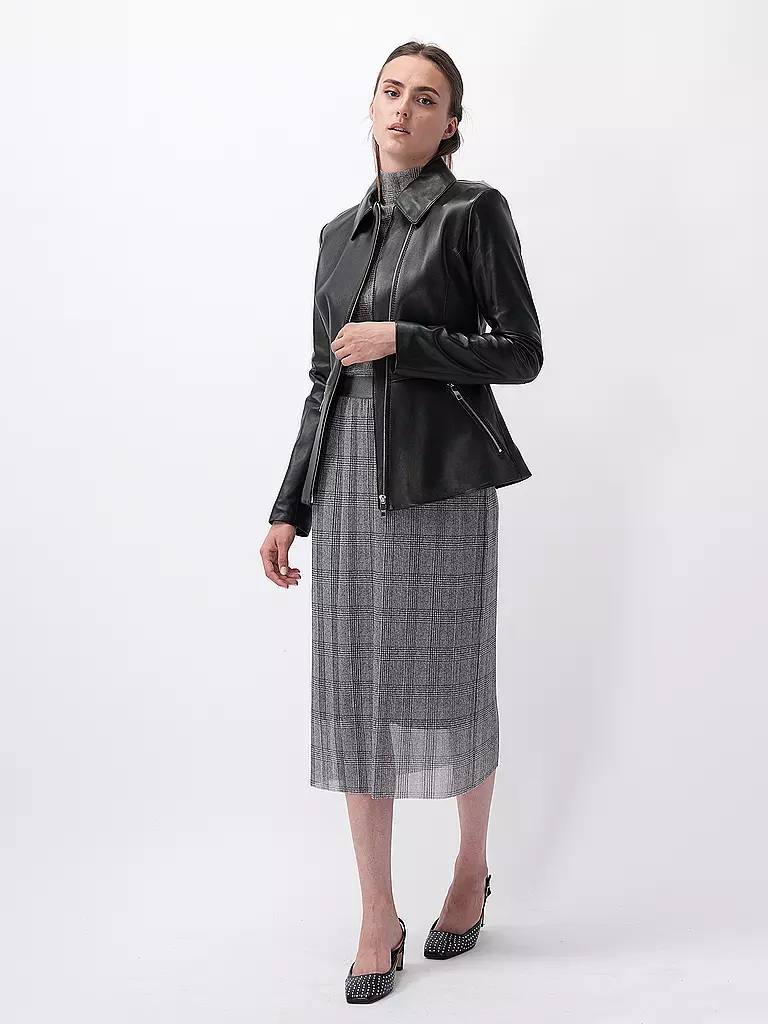 BOSS Lederjacke SASILIA schwarz