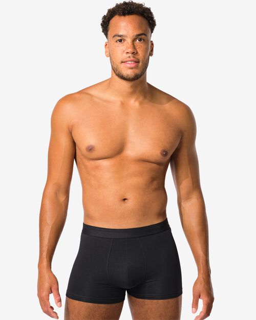 2 boxers homme modèle court coton real lasting noir