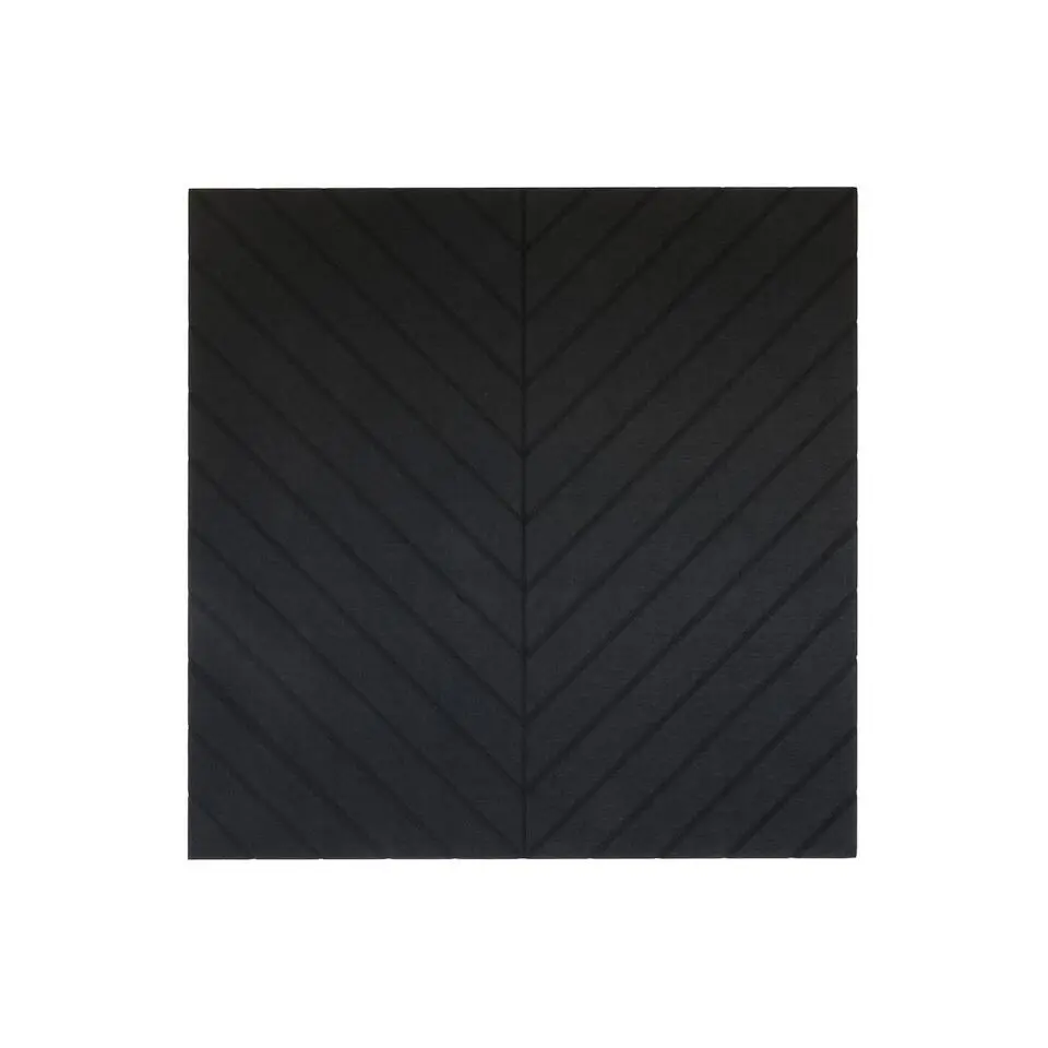 Akoestisch wandpaneel PET-vilt - 100x100cm - Visgraat motief Zwart